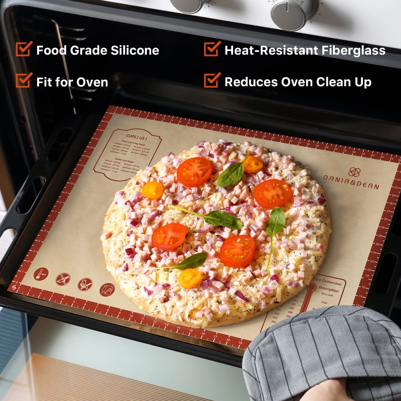 DANIA DEAN 26x16 Inch Extra Thick Silicone Baking Mat with Measurements, Non-slip and Reusable - For Cookies, Bread, Pastry - Image 3